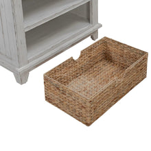 Bedside Chest with AC USB Charging Station Cottage - White & Tobacco Wood