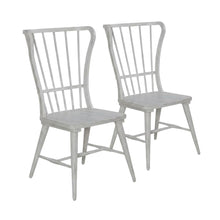 Pine Windsor Dining Chairs for Kitchen, Riverstone White & Tobacco, Set of 2
