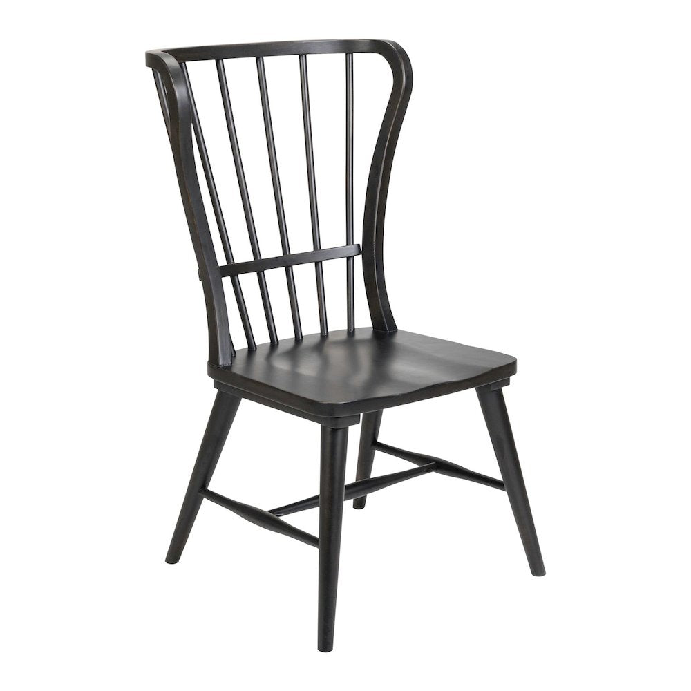 River Place Windsor Back Side Chair - Black (RTA) - Riverstone White & Tobacco