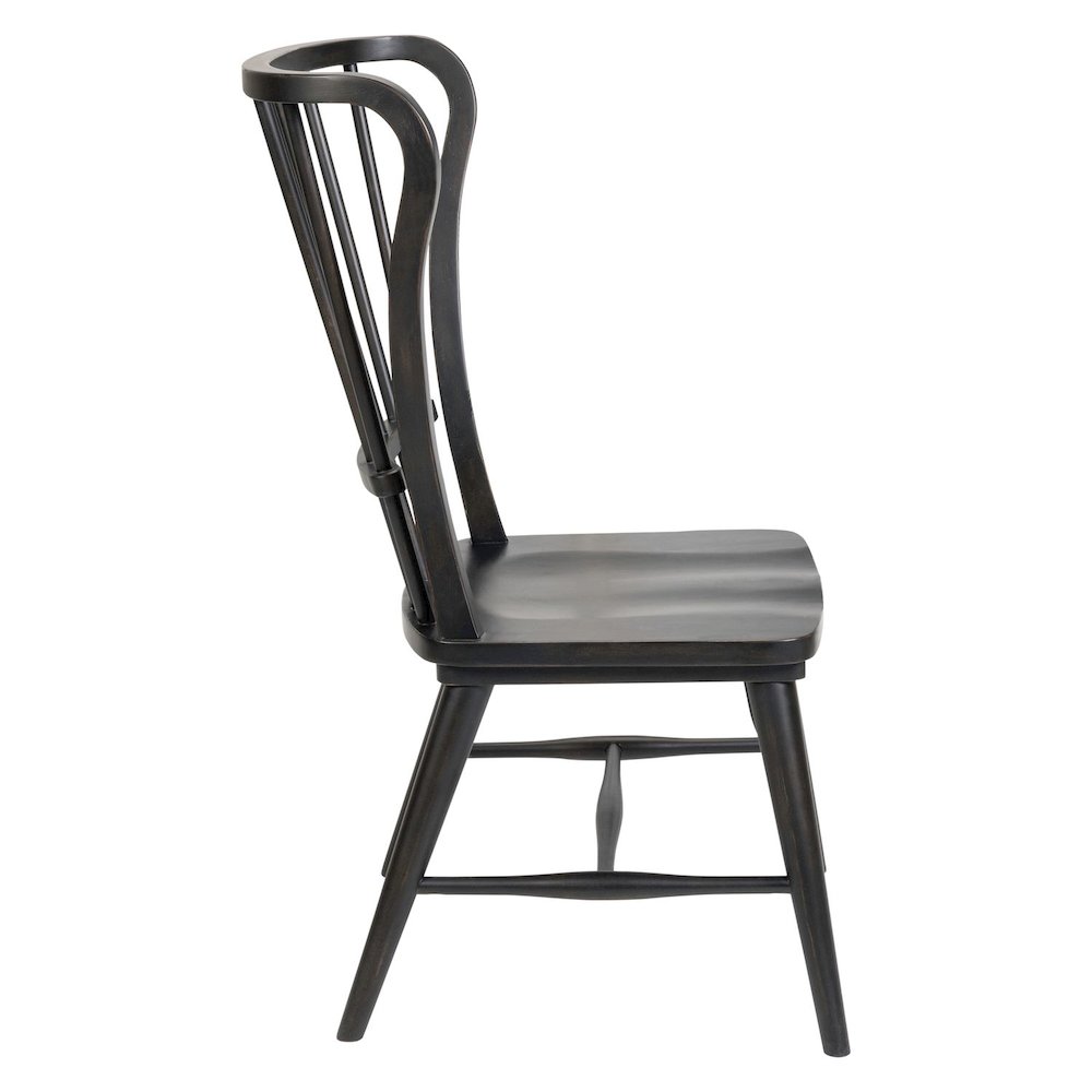 River Place Windsor Back Side Chair - Black (RTA) - Riverstone White & Tobacco