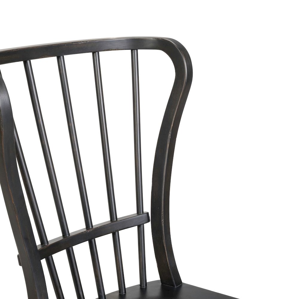 River Place Windsor Back Side Chair - Black (RTA) - Riverstone White & Tobacco