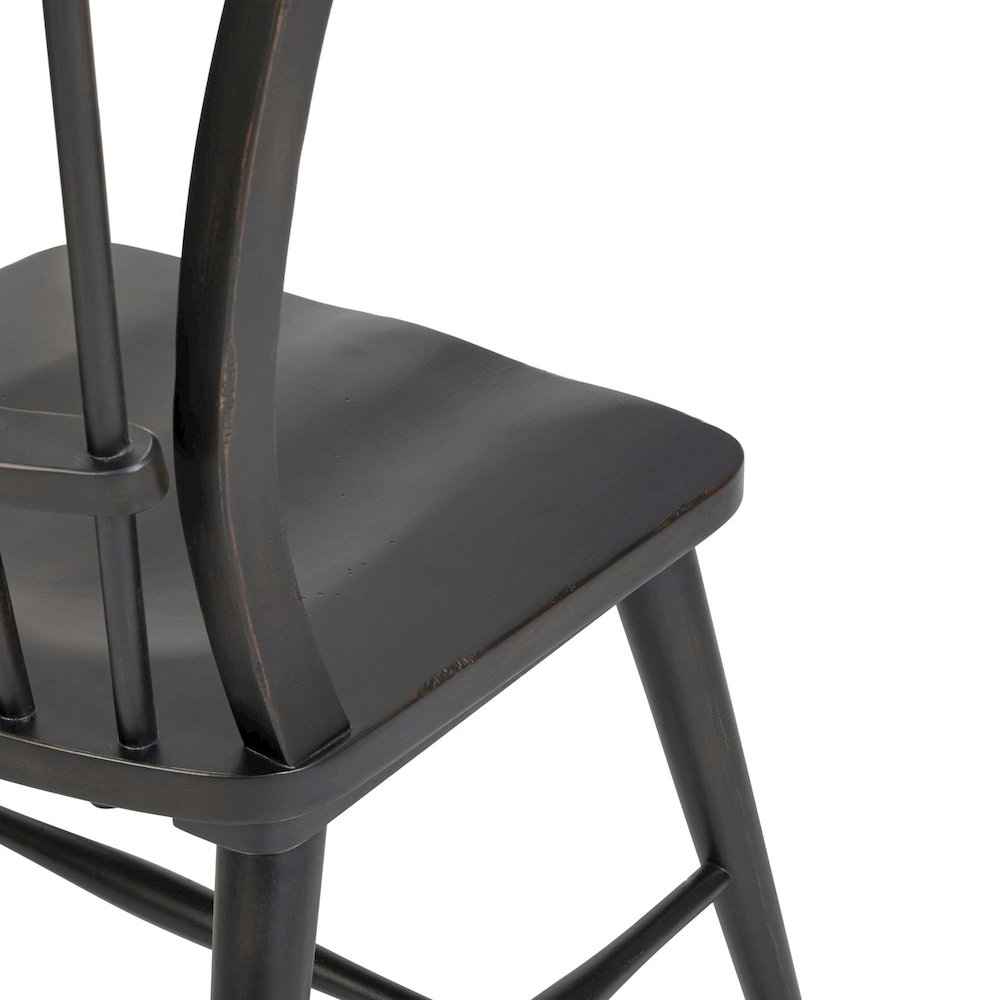 River Place Windsor Back Side Chair - Black (RTA) - Riverstone White & Tobacco