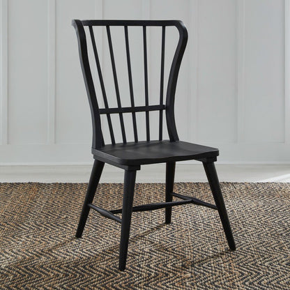 River Place Windsor Back Side Chair - Black (RTA) - Riverstone White & Tobacco