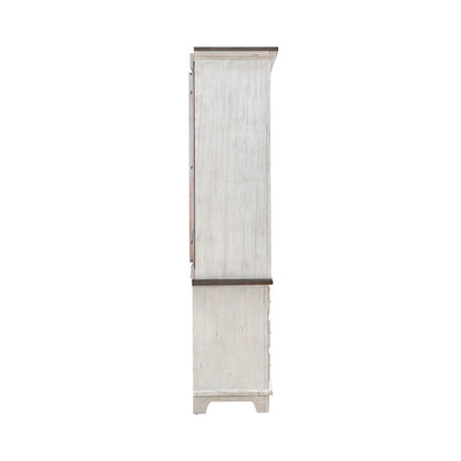 River Place Entertainment Center with Piers - Riverstone White & Tobacco