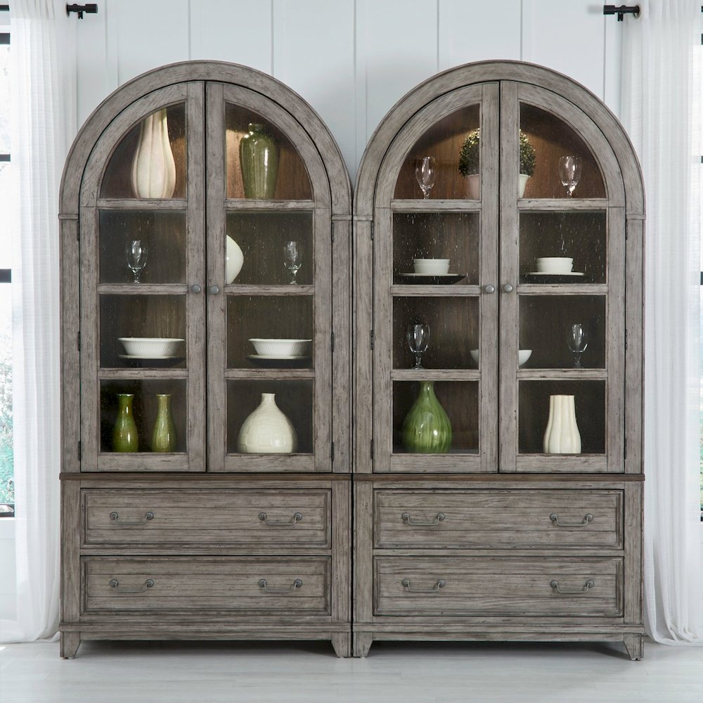 River Place Bunching Curio Set - Riverstone Gray & Tobacco Wood