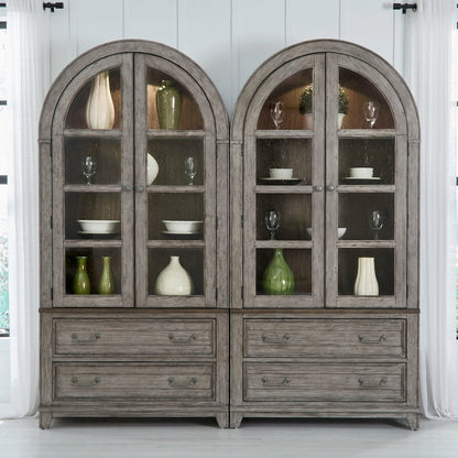 River Place Bunching Curio Set - Riverstone Gray & Tobacco Wood