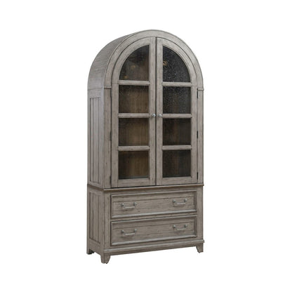 River Place River Place Curio Cabinet - Riverstone Gray & Tobacco