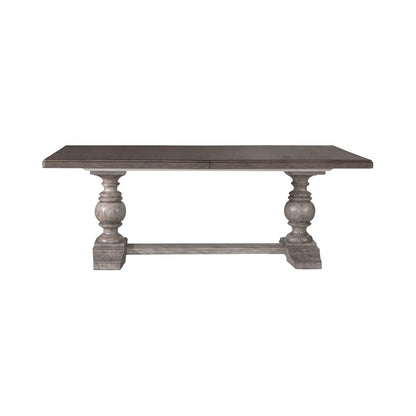 River Place Trestle Table Self Storing 18" Leaf - Riverstone Gray & Tobacco