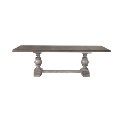 River Place Trestle Table Self Storing 18" Leaf - Riverstone Gray & Tobacco
