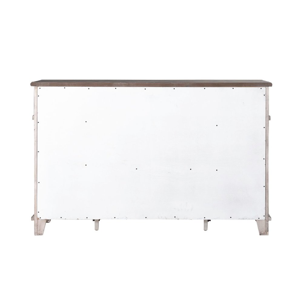 River Place Breakfront Server - Riverstone Gray & Tobacco Wood