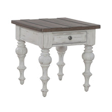 River Place Living Room End Table - Riverstone White & Tobacco