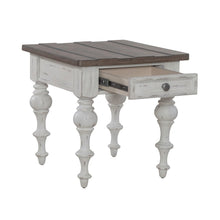 River Place Living Room End Table - Riverstone White & Tobacco