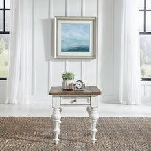 River Place Living Room End Table - Riverstone White & Tobacco