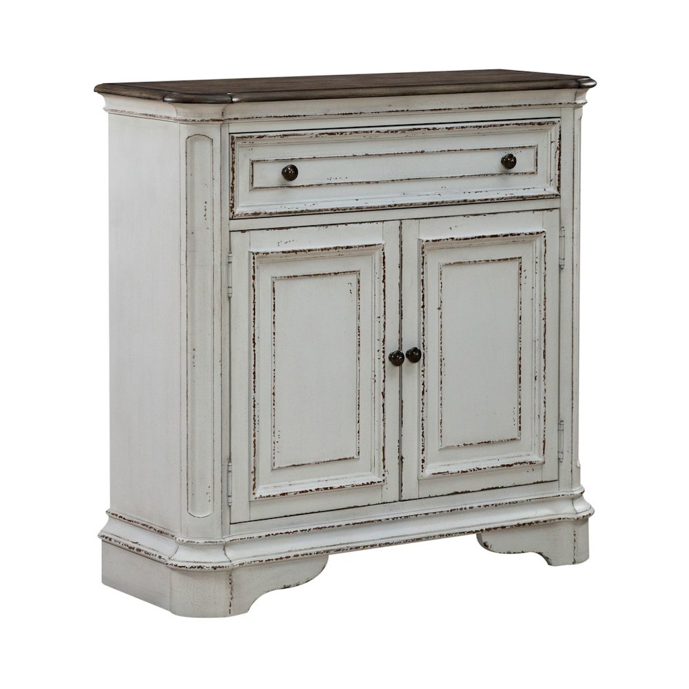 Accent Cabinet European Home Storage - Antique White & Weathered Bark Oak