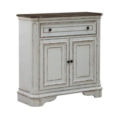 Accent Cabinet European Home Storage - Antique White & Weathered Bark Oak