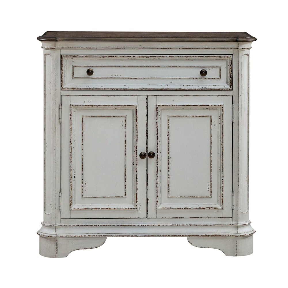 Accent Cabinet European Home Storage - Antique White & Weathered Bark Oak