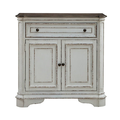 Accent Cabinet European Home Storage - Antique White & Weathered Bark Oak