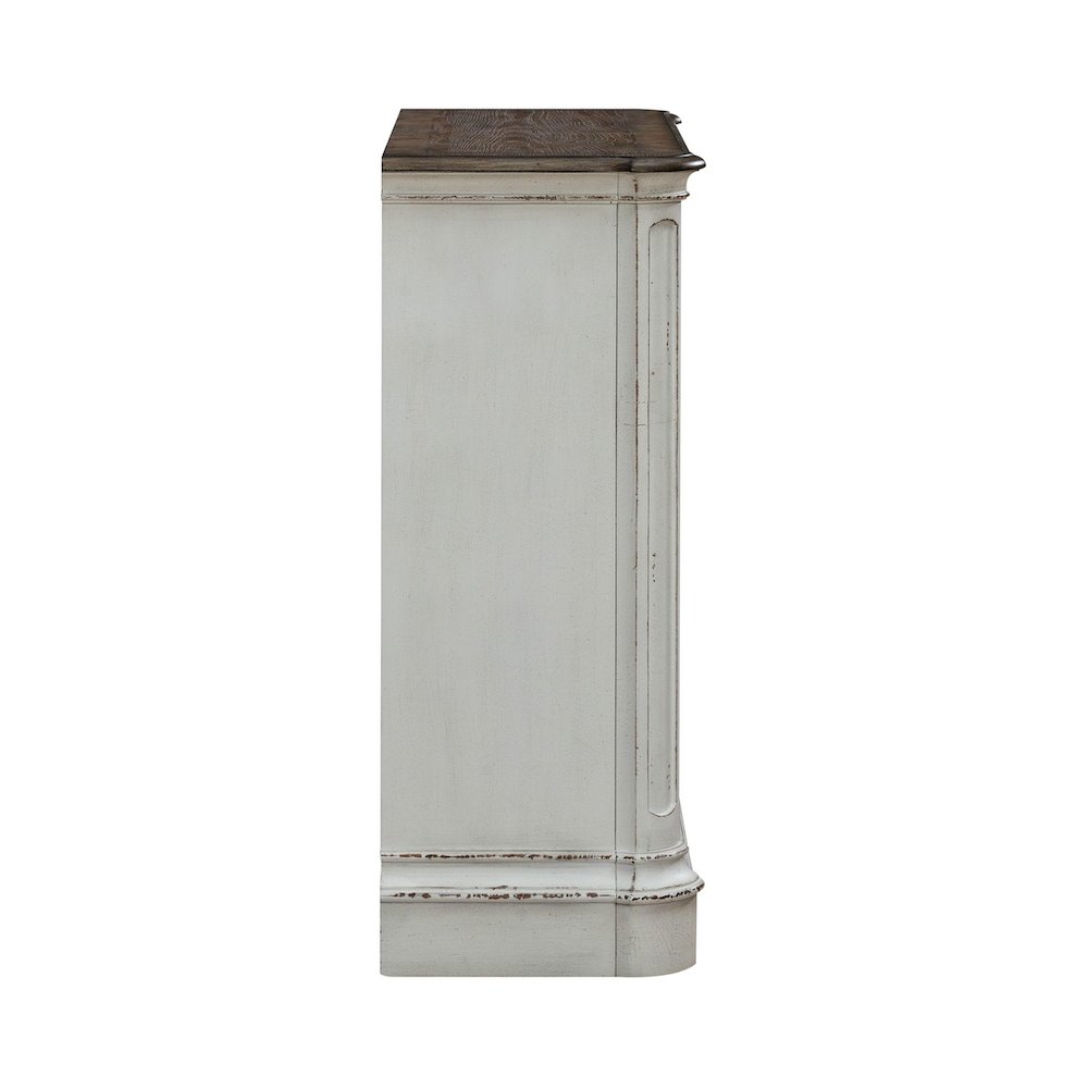 Accent Cabinet European Home Storage - Antique White & Weathered Bark Oak