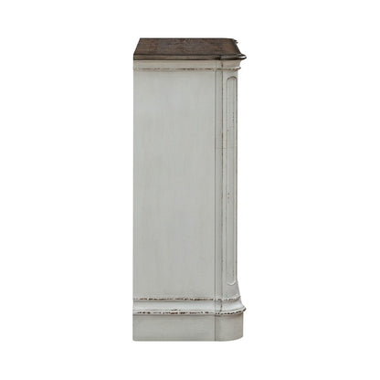 Accent Cabinet European Home Storage - Antique White & Weathered Bark Oak