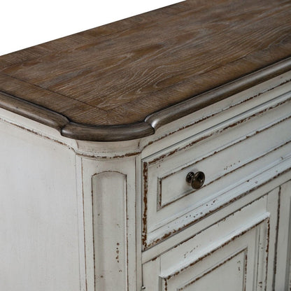 Accent Cabinet European Home Storage - Antique White & Weathered Bark Oak
