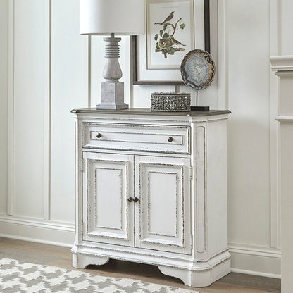 Accent Cabinet European Home Storage - Antique White & Weathered Bark Oak