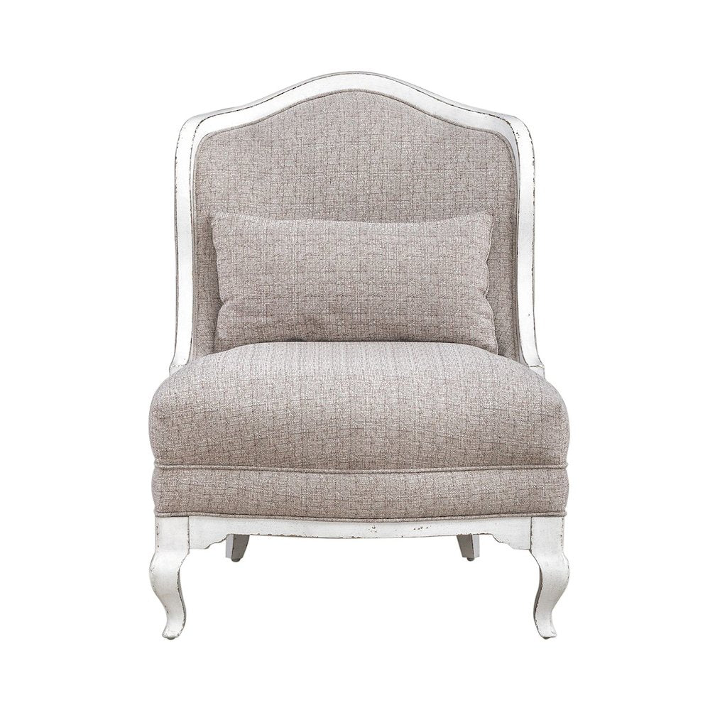 Magnolia Manor Home Accent Chair - Chateau Antique White Wood Frame