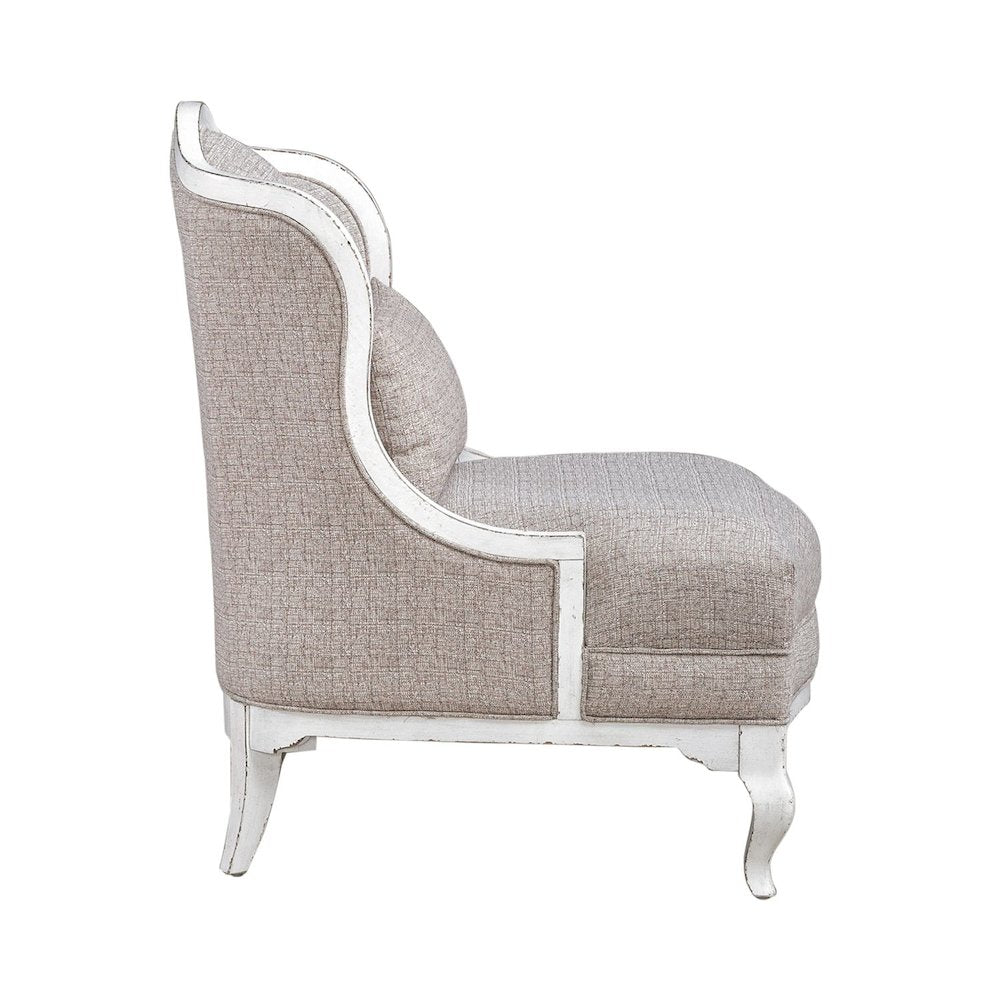 Magnolia Manor Home Accent Chair - Chateau Antique White Wood Frame