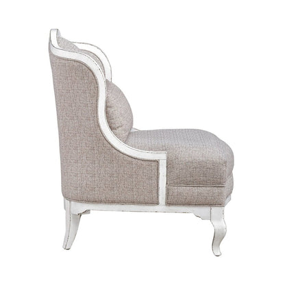 Magnolia Manor Home Accent Chair - Chateau Antique White Wood Frame