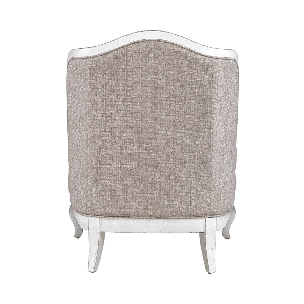 Magnolia Manor Home Accent Chair - Chateau Antique White Wood Frame
