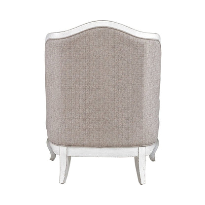 Magnolia Manor Home Accent Chair - Chateau Antique White Wood Frame