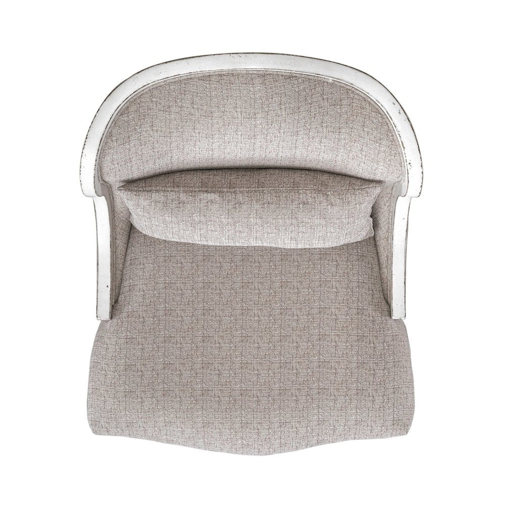 Magnolia Manor Home Accent Chair - Chateau Antique White Wood Frame