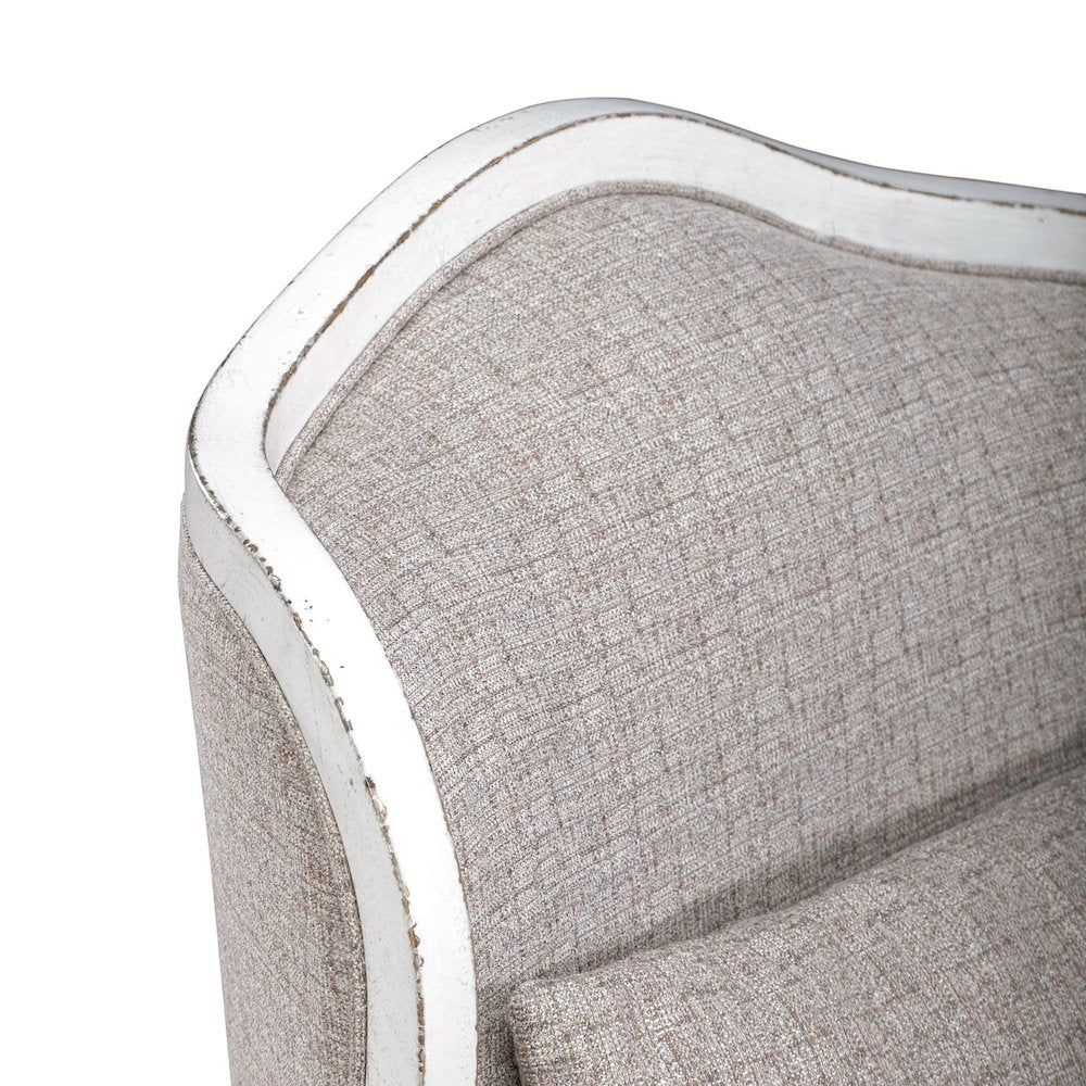 Magnolia Manor Home Accent Chair - Chateau Antique White Wood Frame