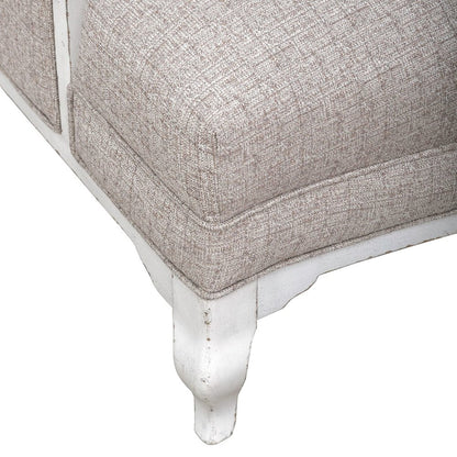 Magnolia Manor Home Accent Chair - Chateau Antique White Wood Frame