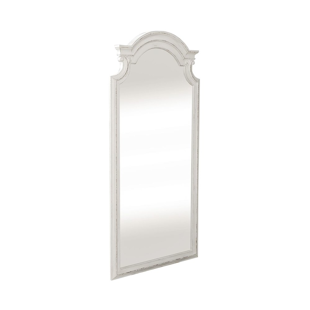 Magnolia Manor Full Length Floor Mirror - Antique White & Weathered Bark Oak