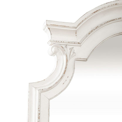 Magnolia Manor Full Length Floor Mirror - Antique White & Weathered Bark Oak