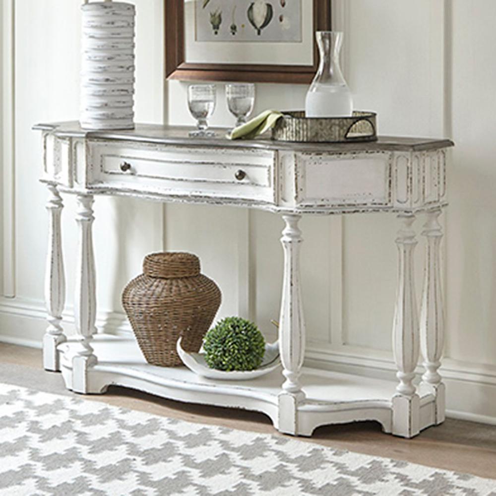 Magnolia Manor 56 Inch Hall Console Table in Antique White