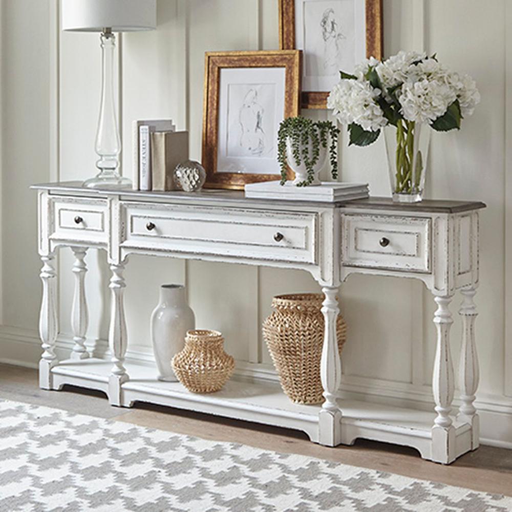 Magnolia Manor 72 Inch Hall Console Table in Antique White