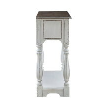 Manor 42 Inch Hall Console Table  Storage - Antique White & Weathered Bark