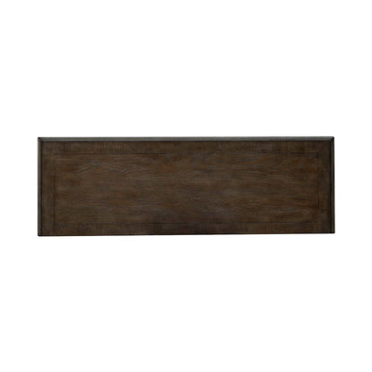 Manor 42 Inch Hall Console Table  Storage - Antique White & Weathered Bark
