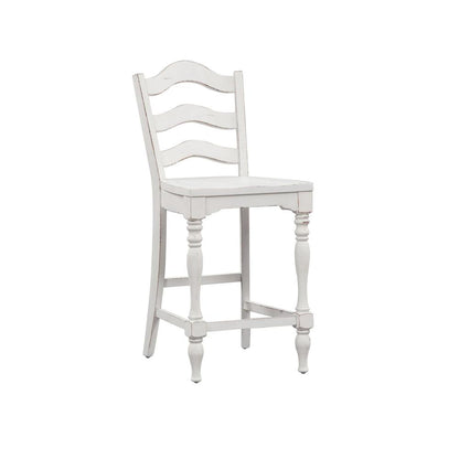 Magnolia Manor Ladder Back Counter Chair (RTA) in Antique White