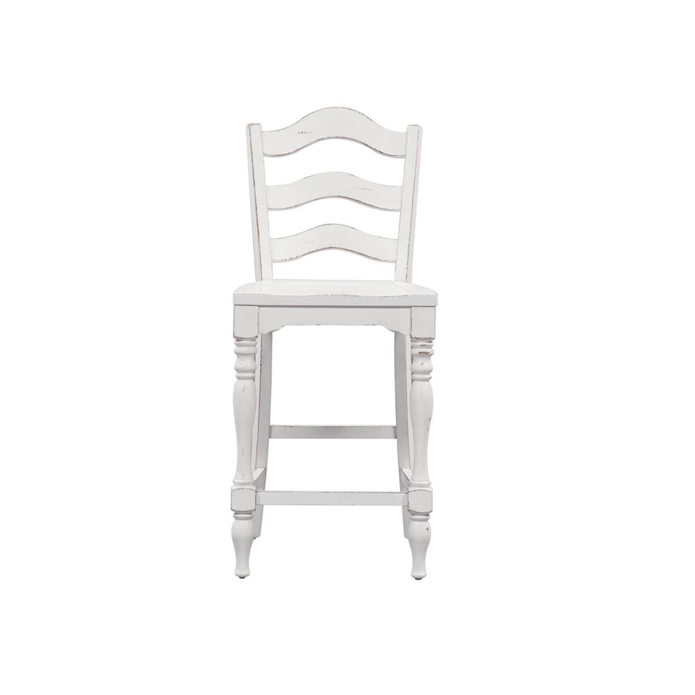 Magnolia Manor Ladder Back Counter Chair (RTA)-Set of 2 in Antique White