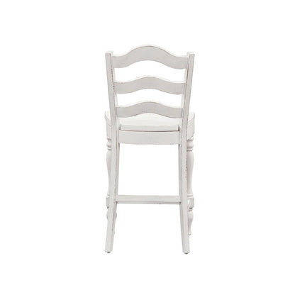 Magnolia Manor Ladder Back Counter Chair (RTA)-Set of 2 in Antique White