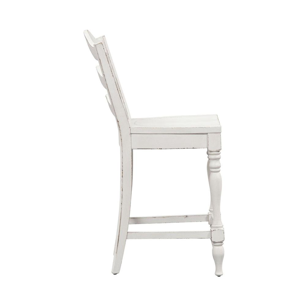 Magnolia Manor Ladder Back Counter Chair (RTA)-Set of 2 in Antique White