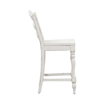 Magnolia Manor Ladder Back Counter Chair (RTA)-Set of 2 in Antique White