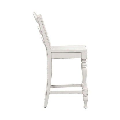 Magnolia Manor Ladder Back Counter Chair (RTA) in Antique White