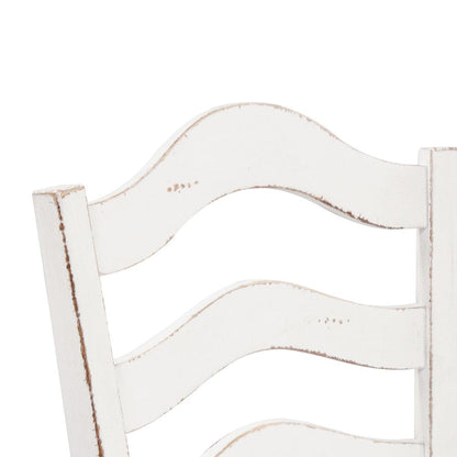 Magnolia Manor Ladder Back Counter Chair (RTA)-Set of 2 in Antique White