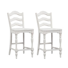 Magnolia Manor Ladder Back Counter Chair (RTA)-Set of 2 in Antique White