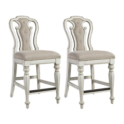 Magnolia Manor Counter Height Chair (RTA)-Set of 2 in Antique White