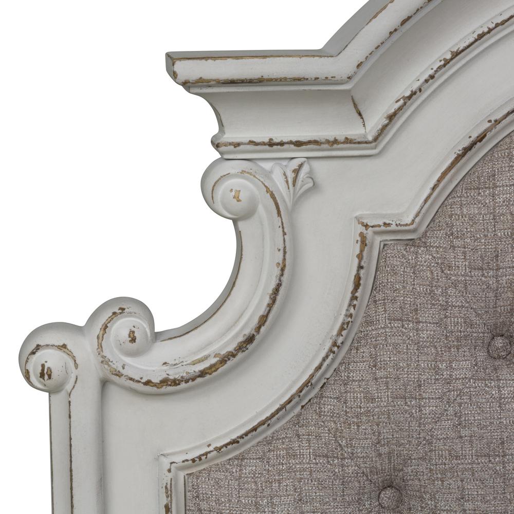 Magnolia Manor Twin Upholstered Panel Headboard in Antique White