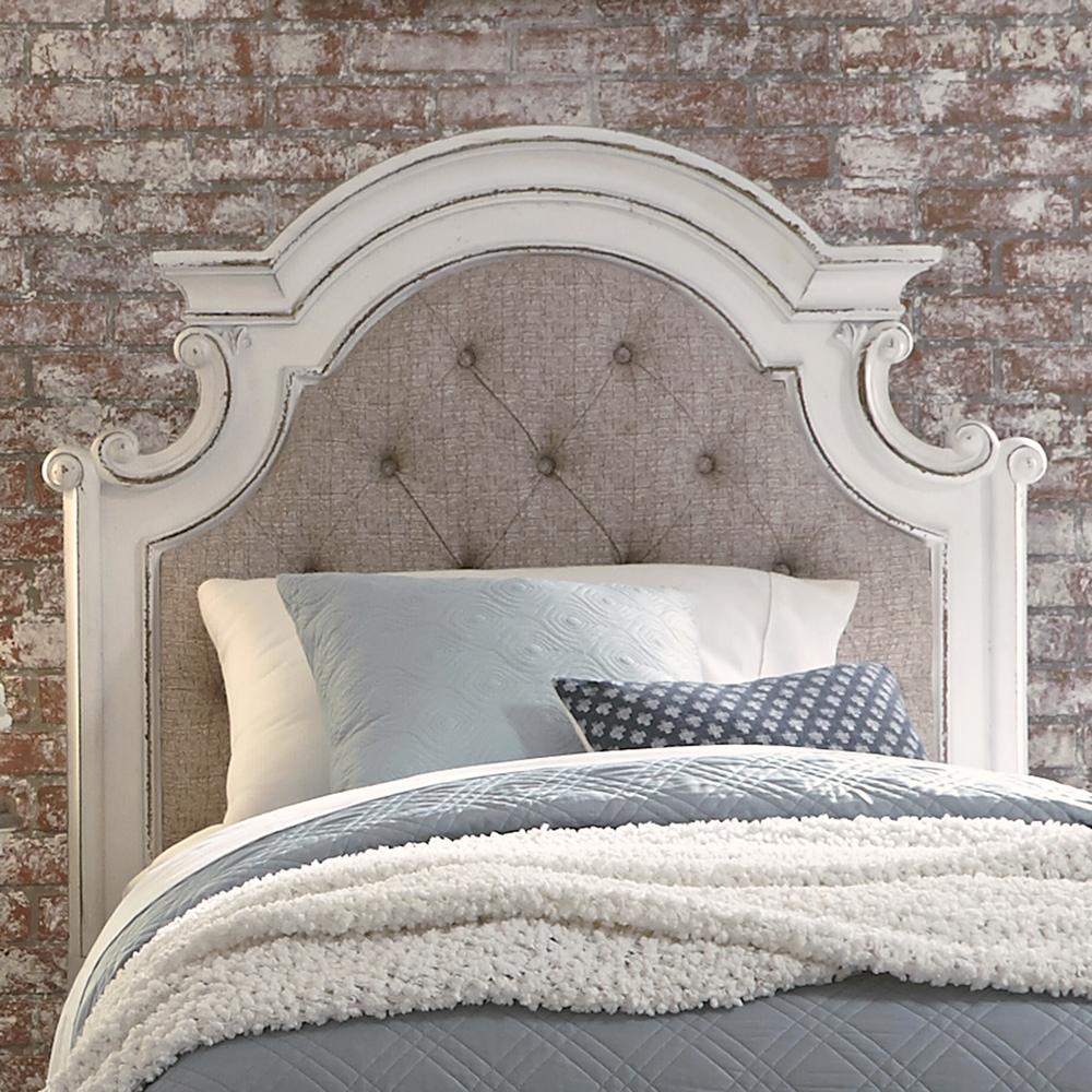Magnolia Manor Twin Upholstered Panel Headboard in Antique White